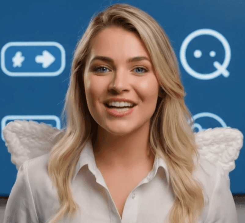 Apresentadora do convite em vídeo com IA