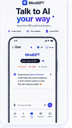 MindGPT — chat de IA com voz e PDF